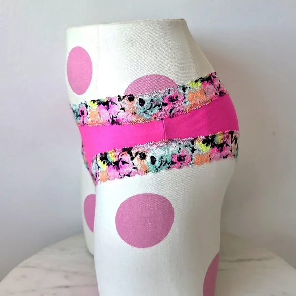 Victoria's Secret PINK VTG Extra Low Rise Cheeky Panty Rainbow Floral Lace NWT - Picture 3 of 13